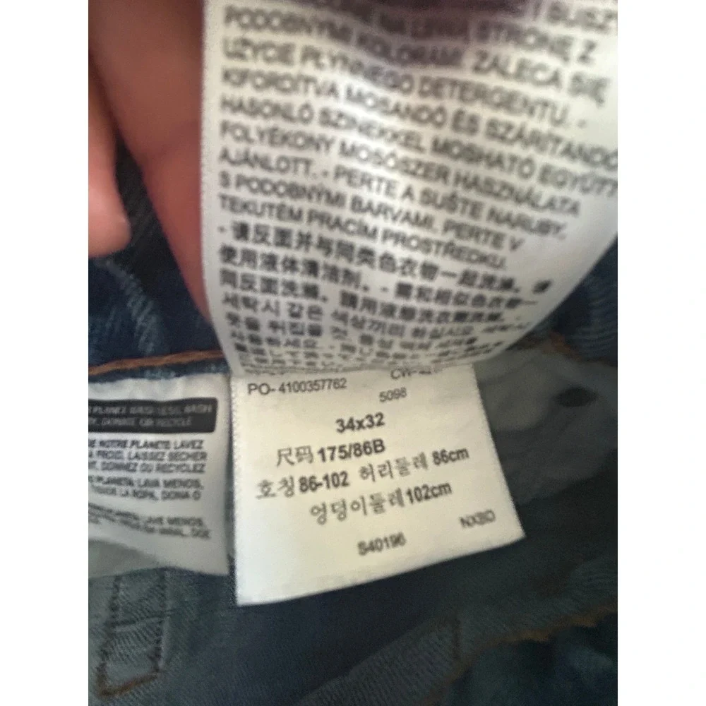 Levi Strauss & Co 502‎ Regular Taper Jeans Mens W34 L32 Blue Distressed Denim